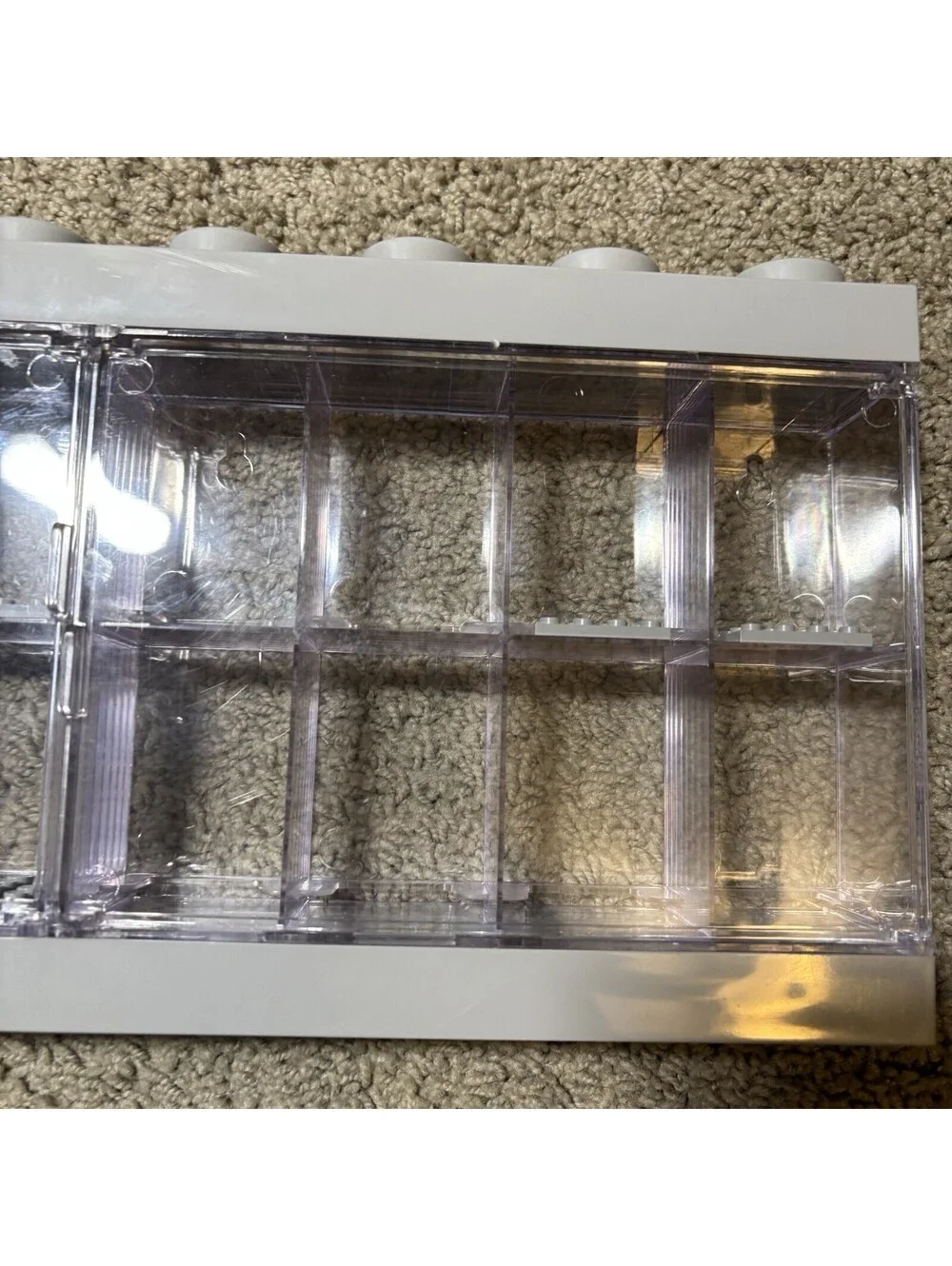 LEGO Minifigure Display Case Lot of 2 Large 16 Minifig Storage Wall Mount Gray